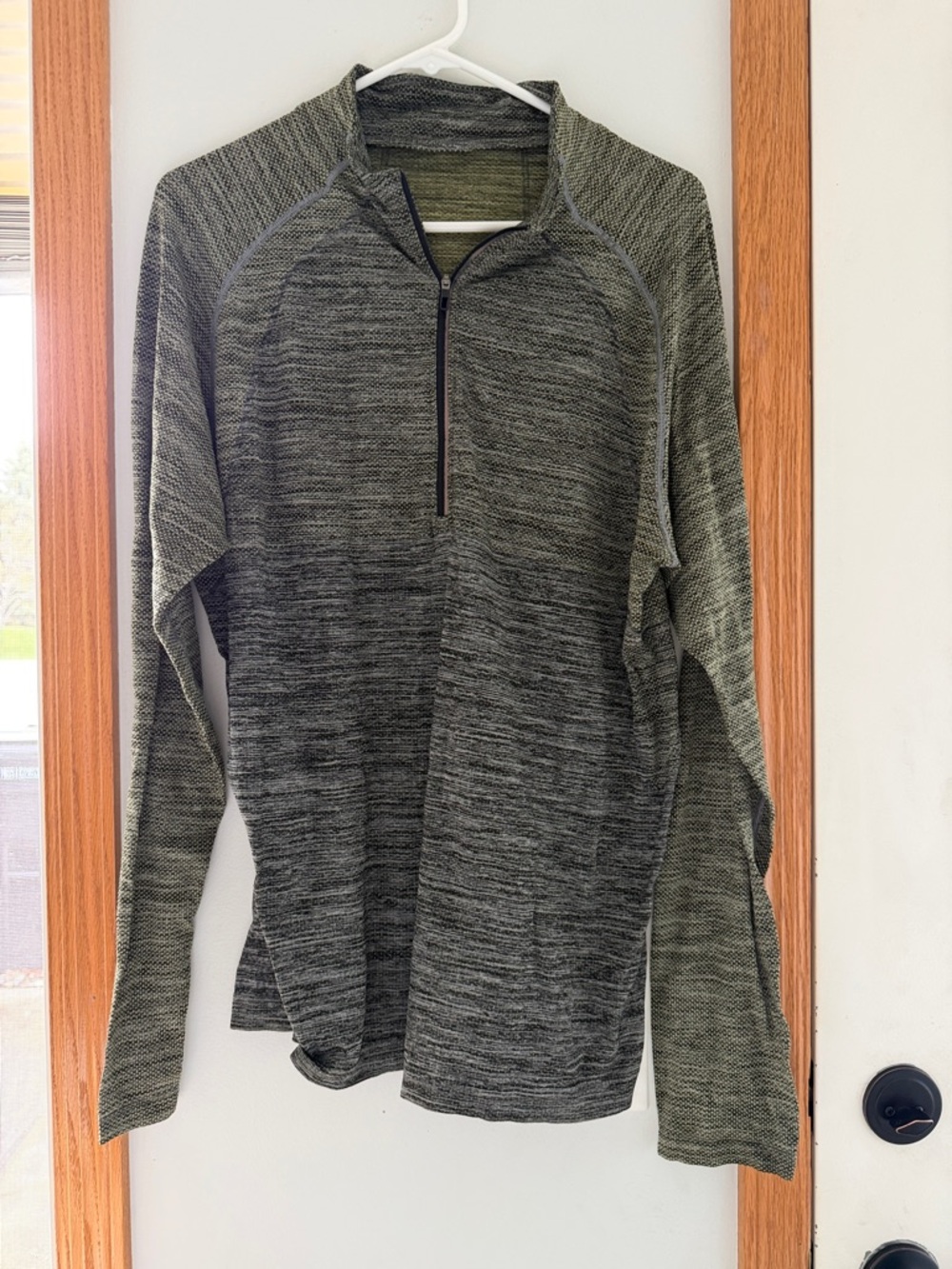 Men's Olive Green Quarter-Zip Sweater